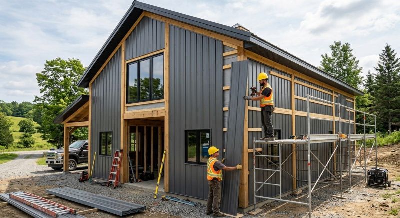 Metal Barn Siding Installation in Milford, MI