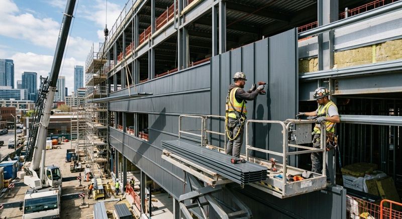 Steel Cladding Installation in Milford, MI